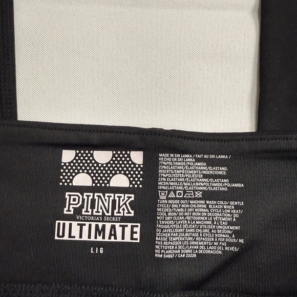 Victoria's Secret Black and Pink Leggings Sleek Design - Picture 5 of 7